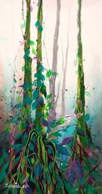 Zohaib Rind, 12 x 24 Inch, Acrylic on Canvas, Calligraphy Painting, AC-ZR-359
